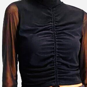 Self Esteem Juniors Ruched Top Black (Jr.L/runs small) New With Tag